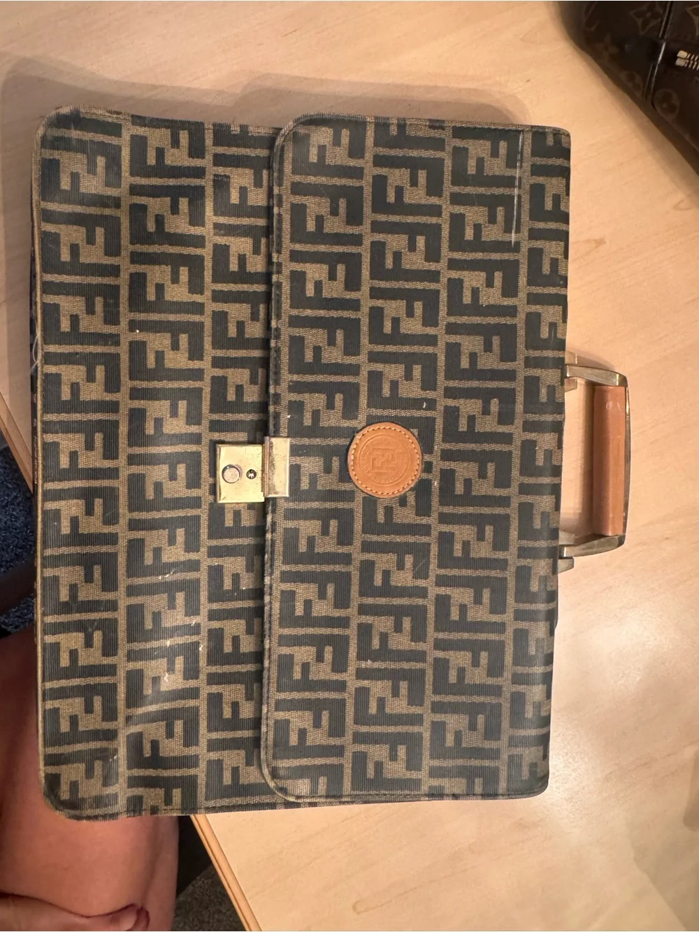 Vintage Fendi Unisex Briefcase Bag in Brown/Black - Picture 1 of 10